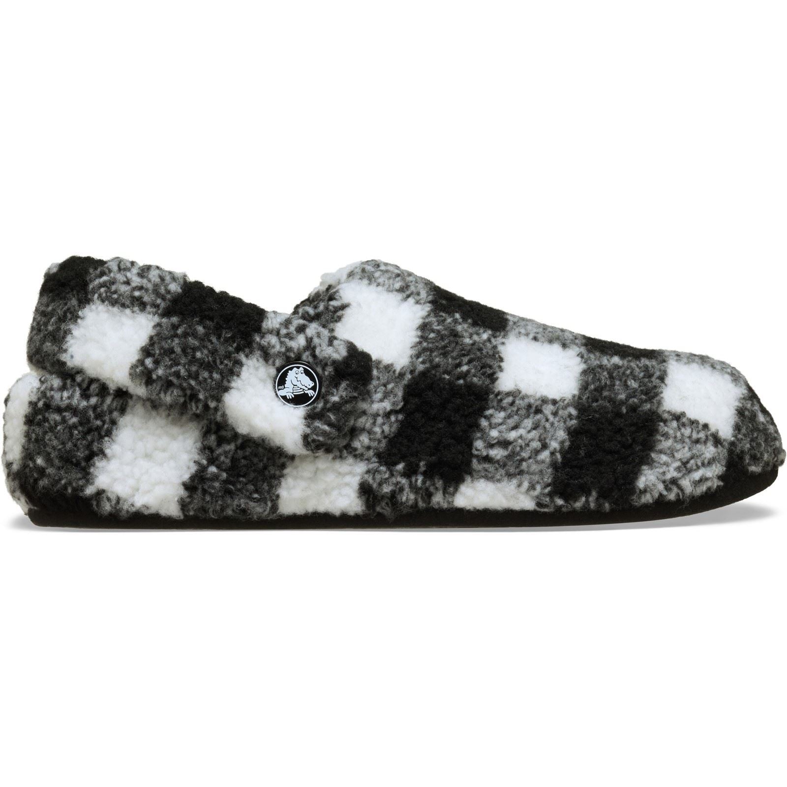 Crocs Classic Cozzzy Chaussons Noirs Et Blancs En Polyester Pour Hommes