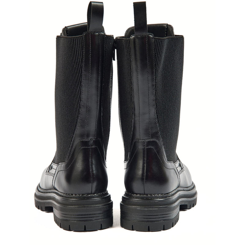 Pod Polly Bottes Noires Pour Femmes En Cuir/Textile