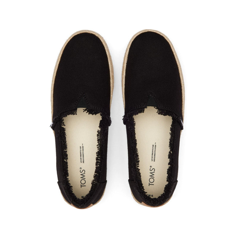 TOMS Valencia Espadrilles Noires Pour Femmes En 100% Coton