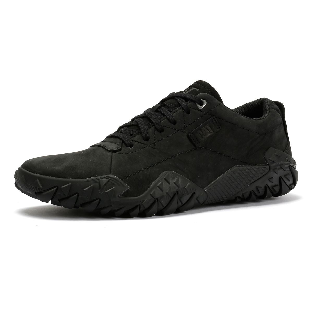 Caterpillar Gridlock Lo Tumbled Chaussures À Lacets Noires En Nubuck Pour Homme