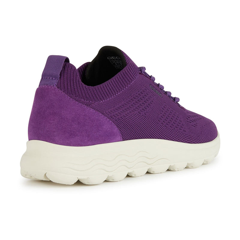 Geox D Spherica A Baskets En Cuir Violet Pour Femme