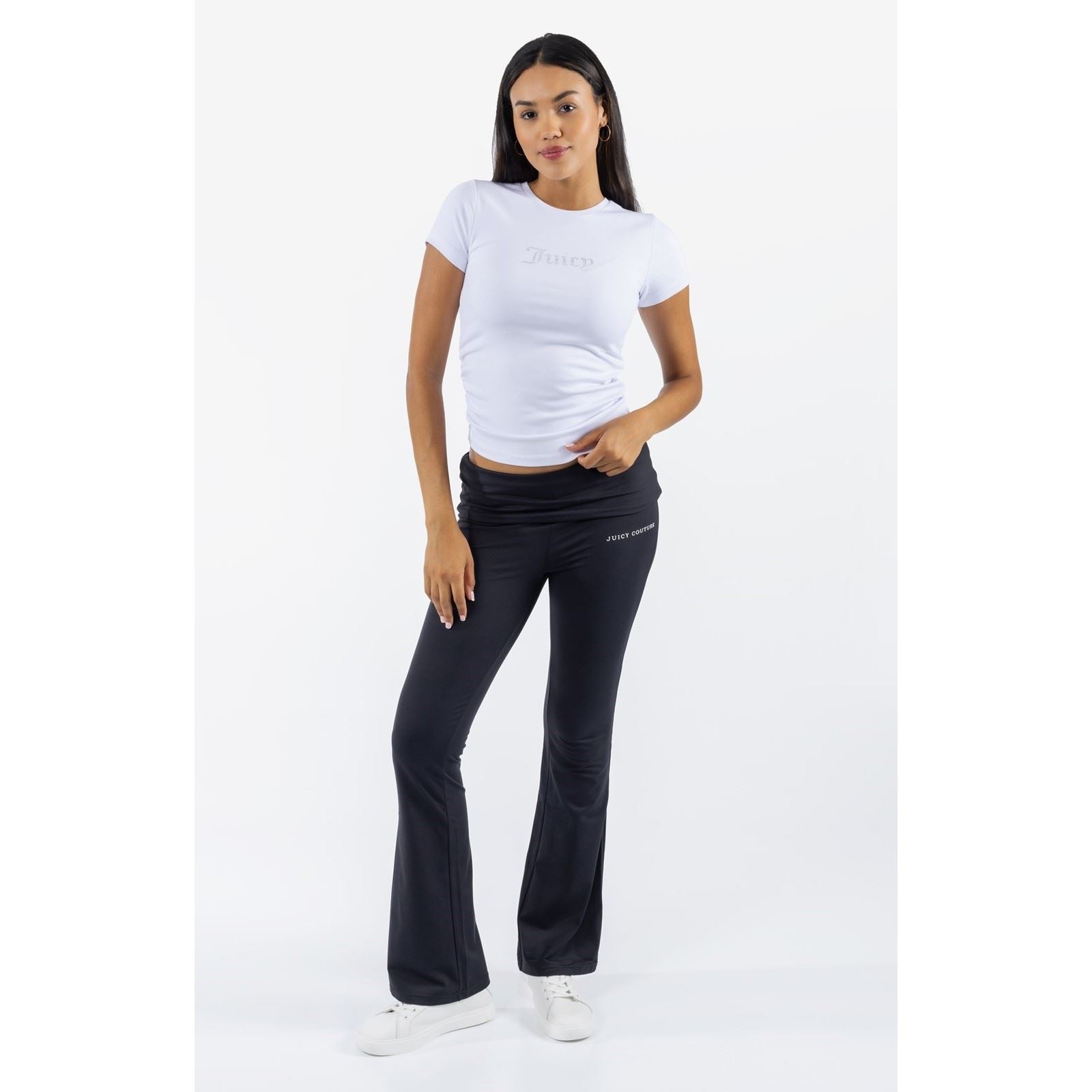 Juicy Couture Dot Ruched T-Shirt Blanc Pour Femme En Modal