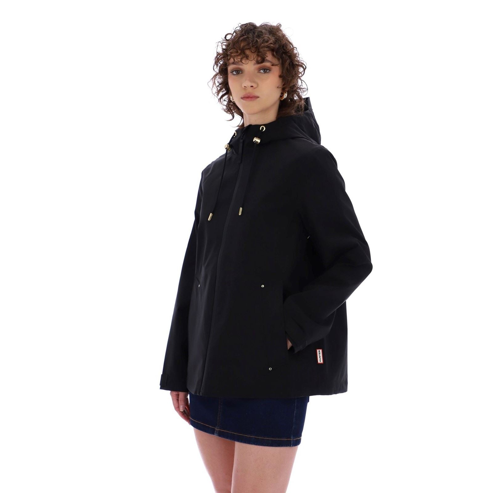 Hunter Original Lightweight Waterproof Veste De Pluie Noire Pour Femmes