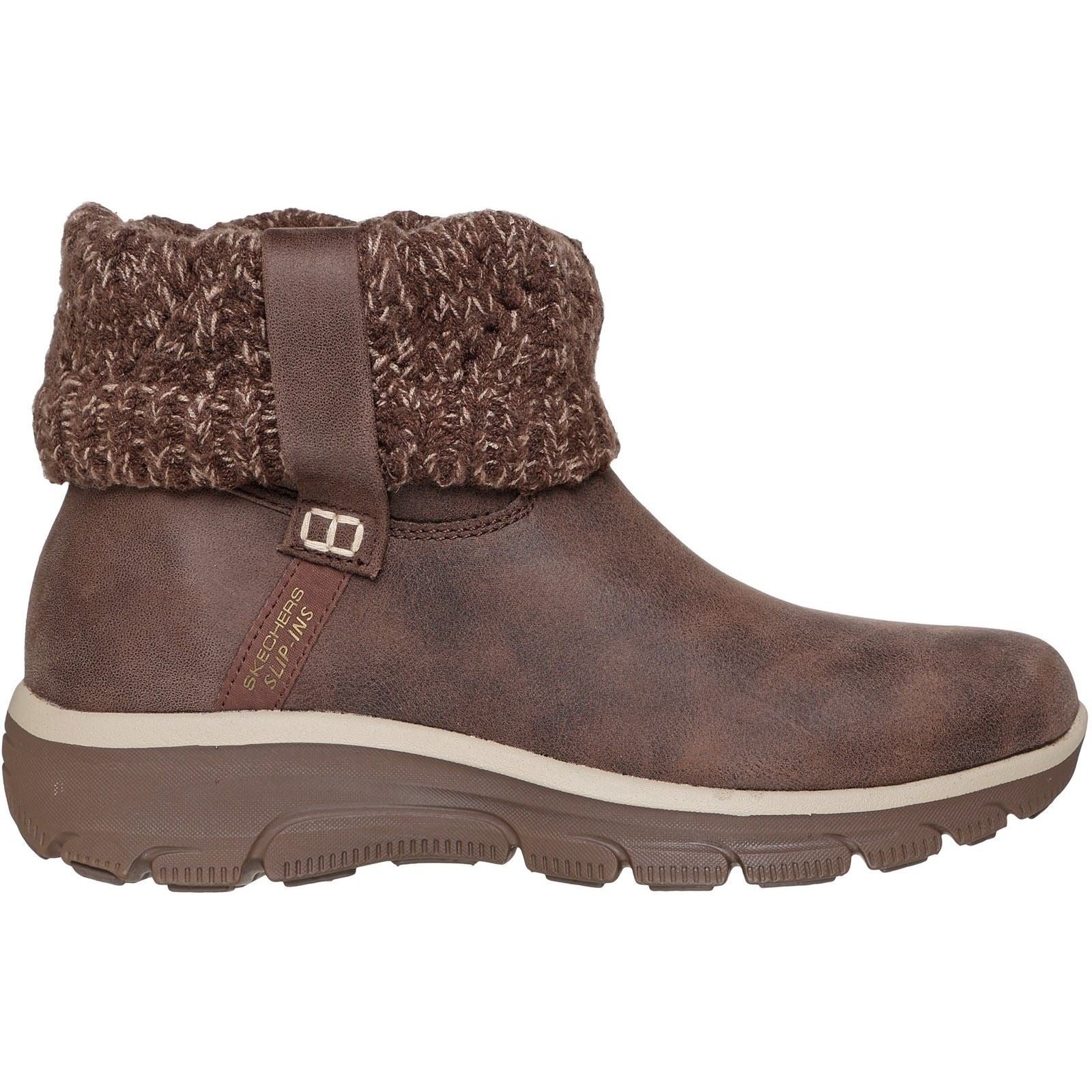 Skechers Easy Going Cozy Weather 2 Botte De Cheville D'Hiver En Chocolat Pour Femmes En Textile