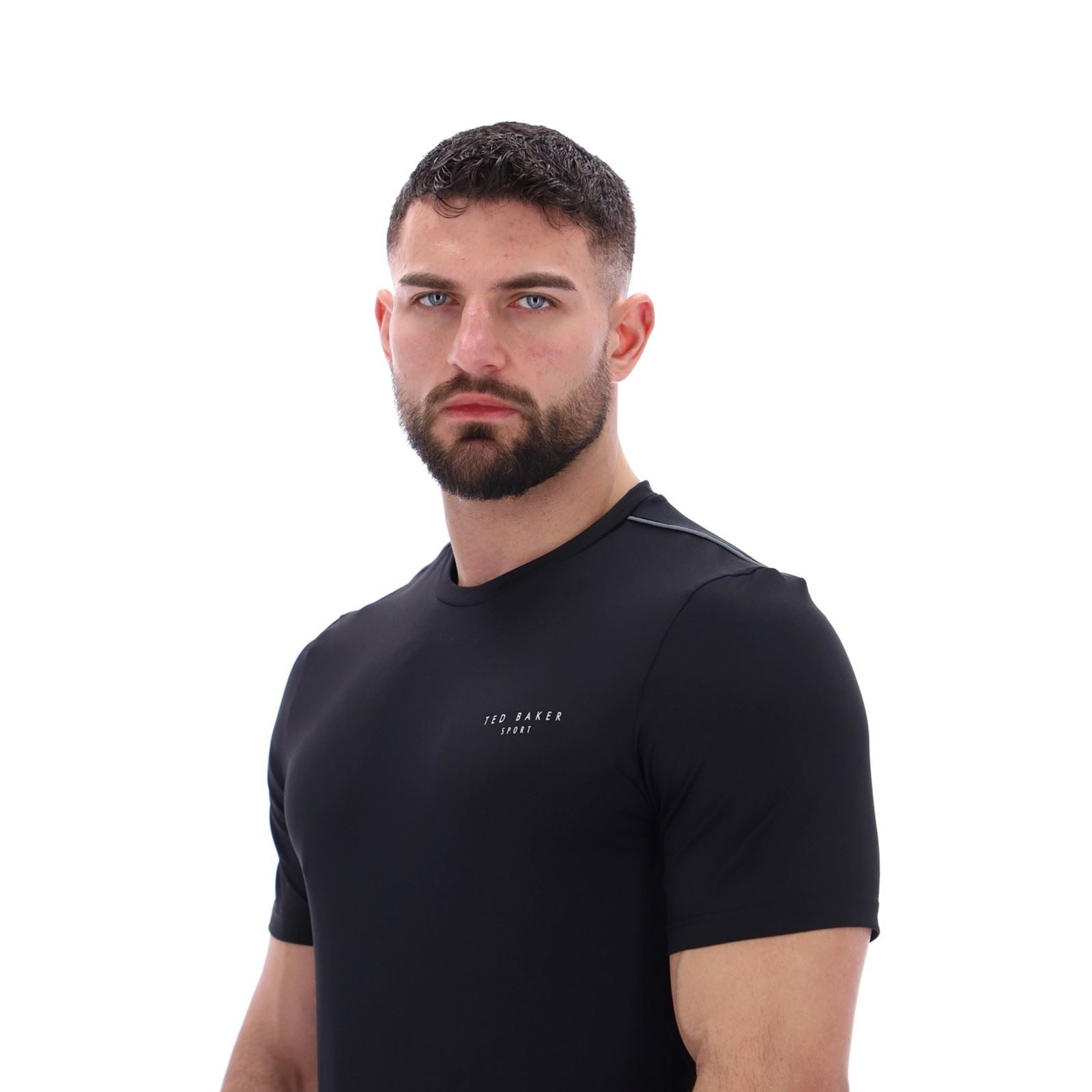 Ted Baker SAM TBMTS2635 T-Shirts De Sport Actifs Pour Hommes En Polyester Noir