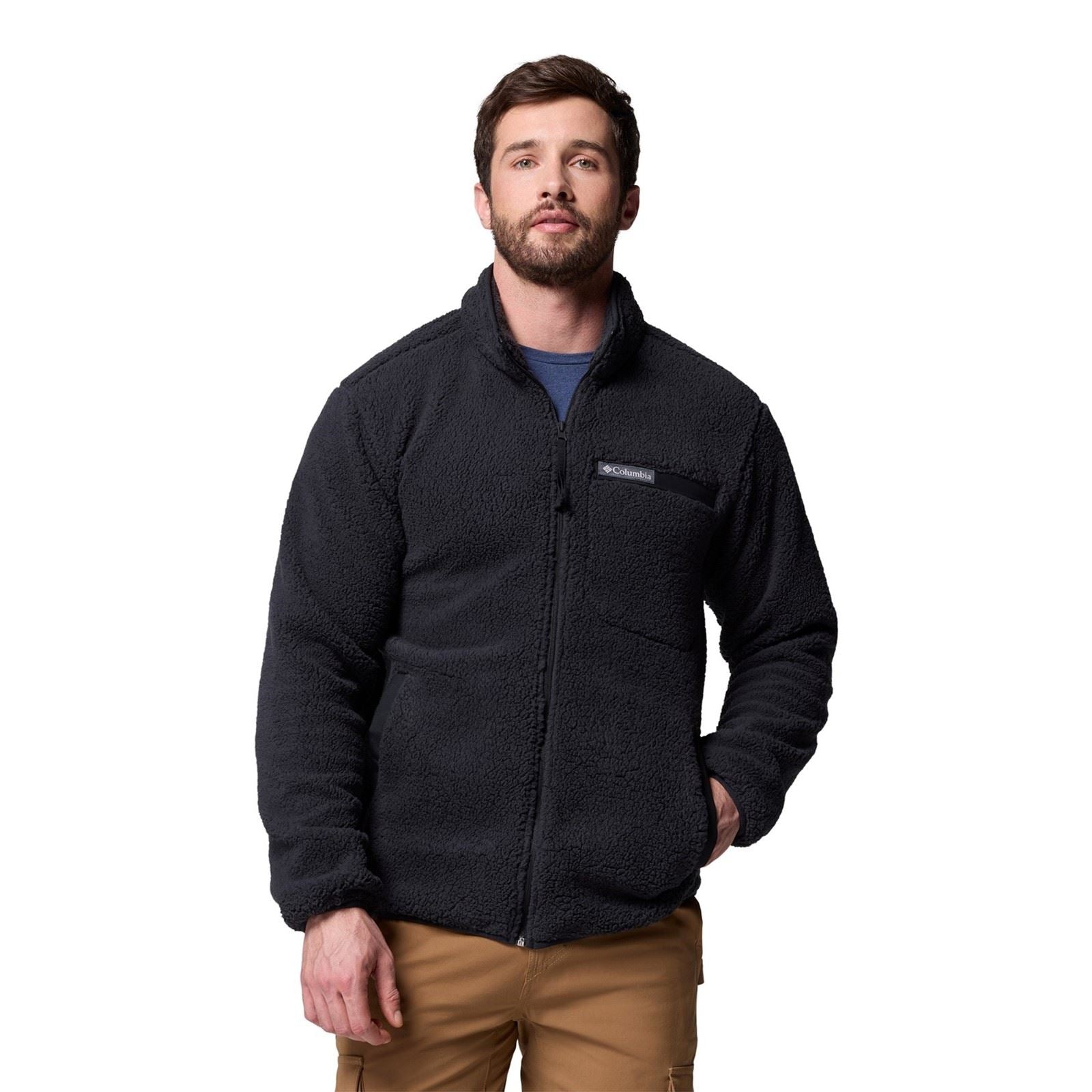 Columbia Rugged Ridge High Pile Full Zip Veste En Polaire Noire Pour Homme