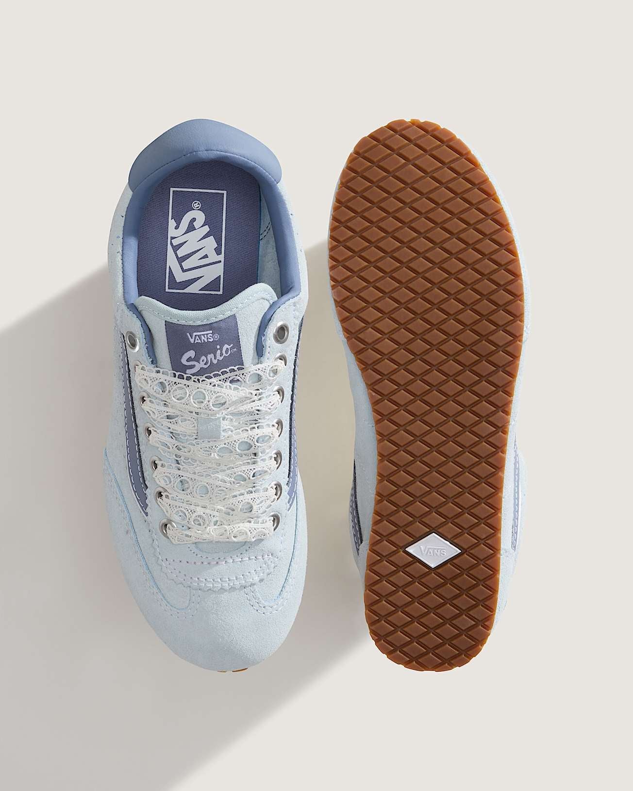 Vans Super Lowpro Baskets Bleues Pour Femmes Suède
