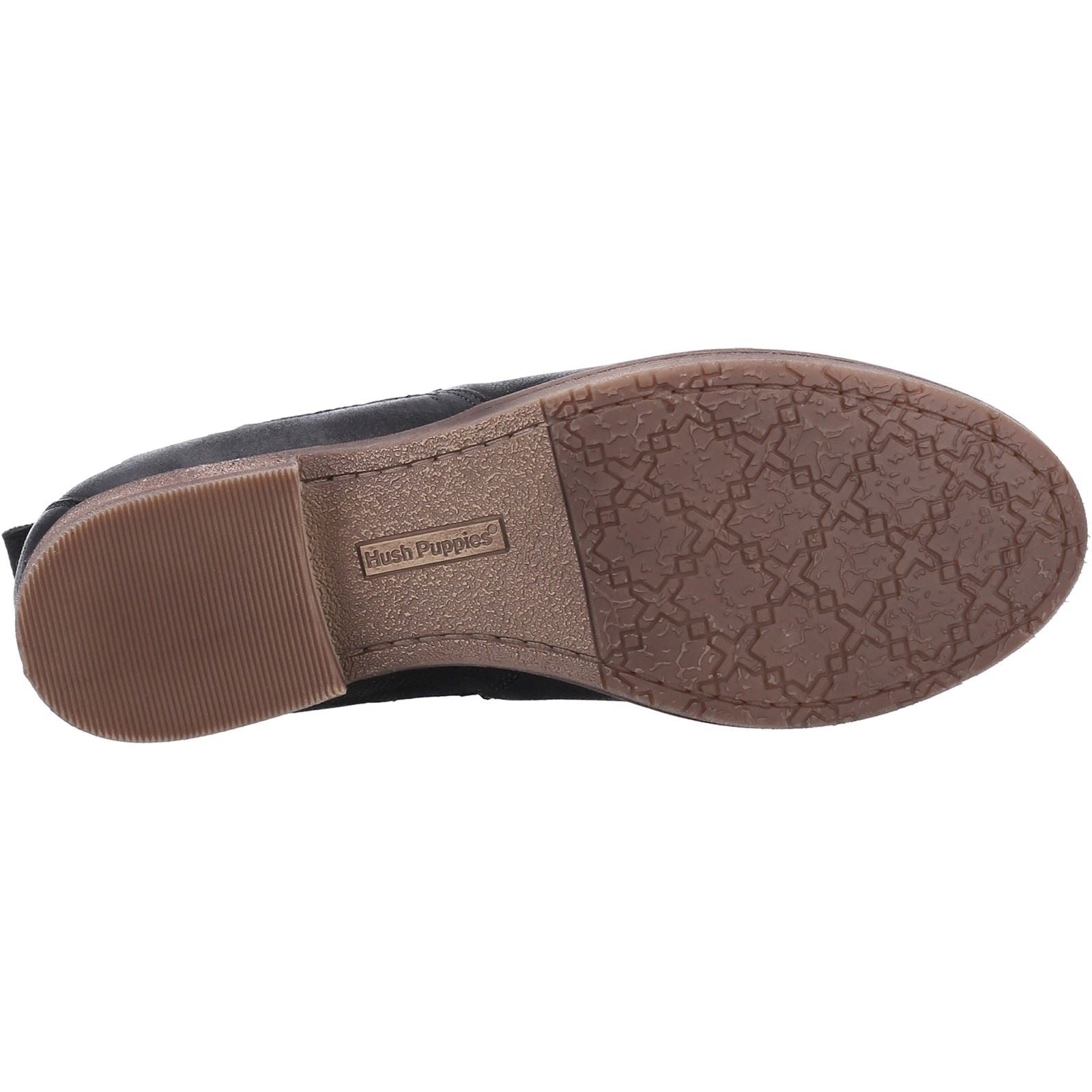 Hush Puppies Edith Bottes Noires En Cuir Pour Femmes