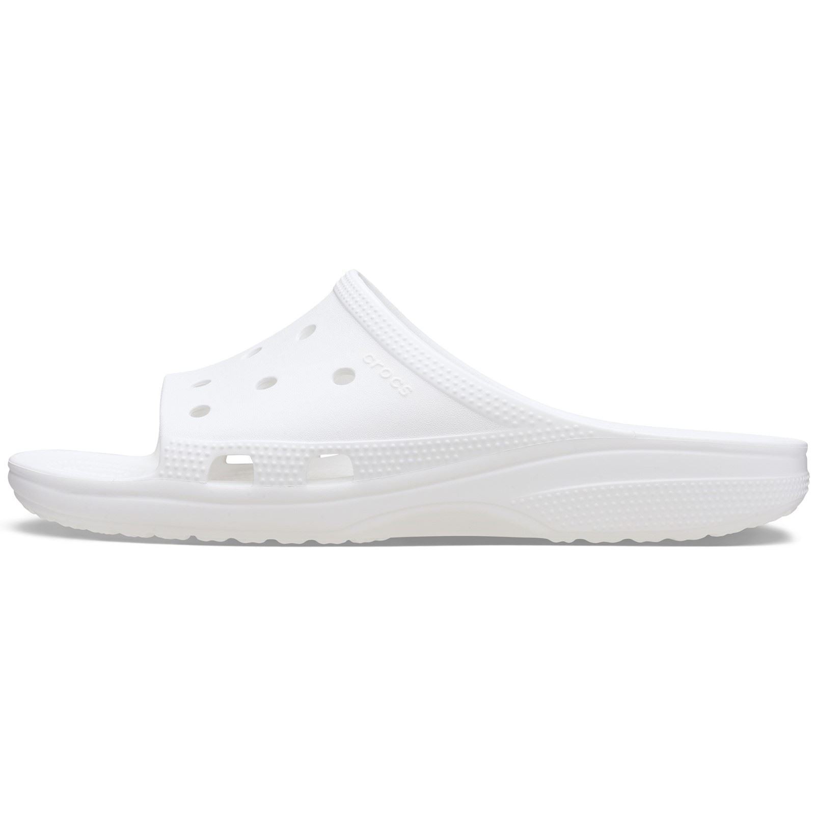 Crocs Classic Slide Pantoufles Blanches En Thermoplastique Pour Femmes