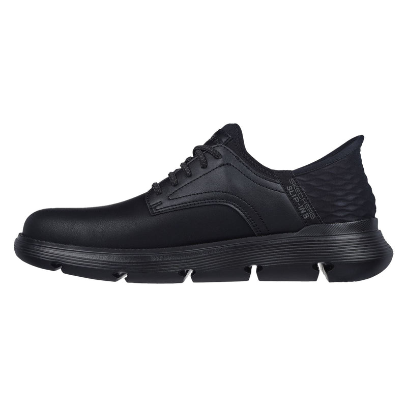 Skechers Garza Gervin Chaussures En Cuir Noir À Lacets Pour Hommes