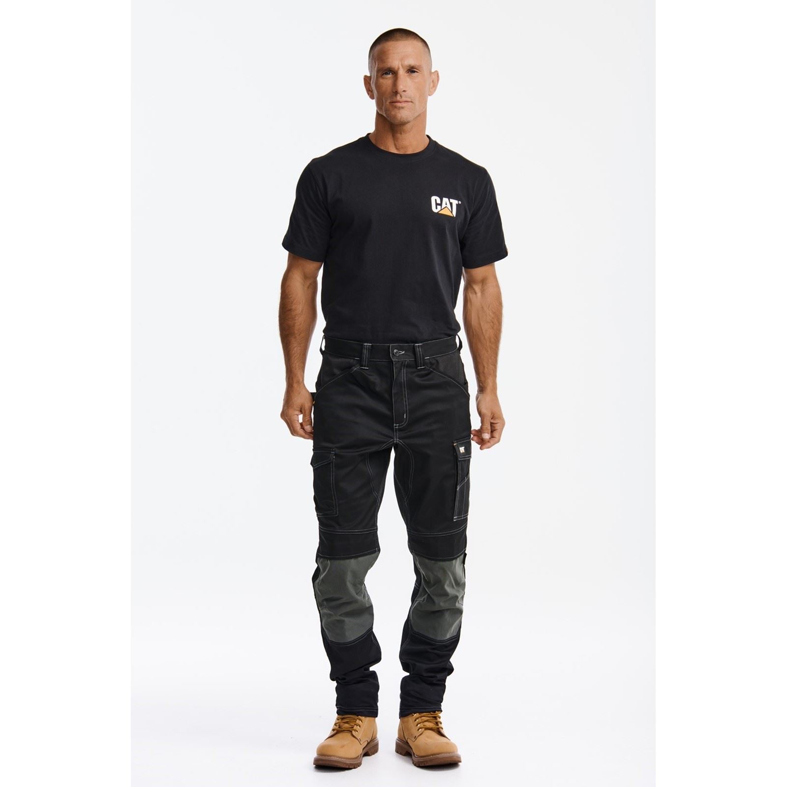 Caterpillar Essential Knee Pocket Stretch Holster Pantalons De Plein Air Pour Hommes En Polyester Noirs