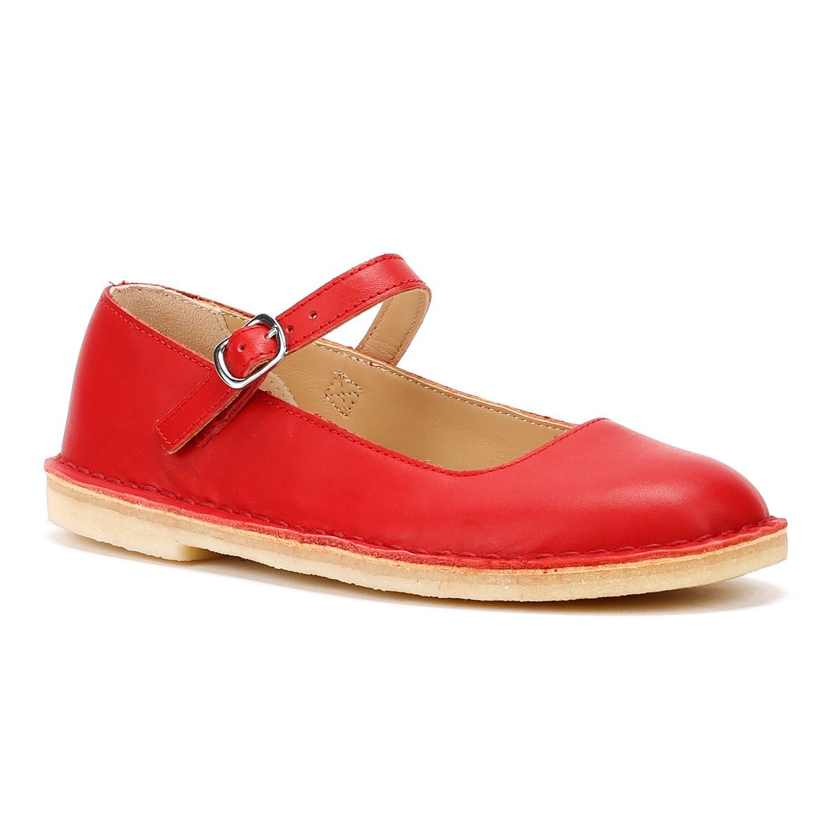 Clarks Originals Desert Jane Chaussures Rouges En Cuir Pour Femmes