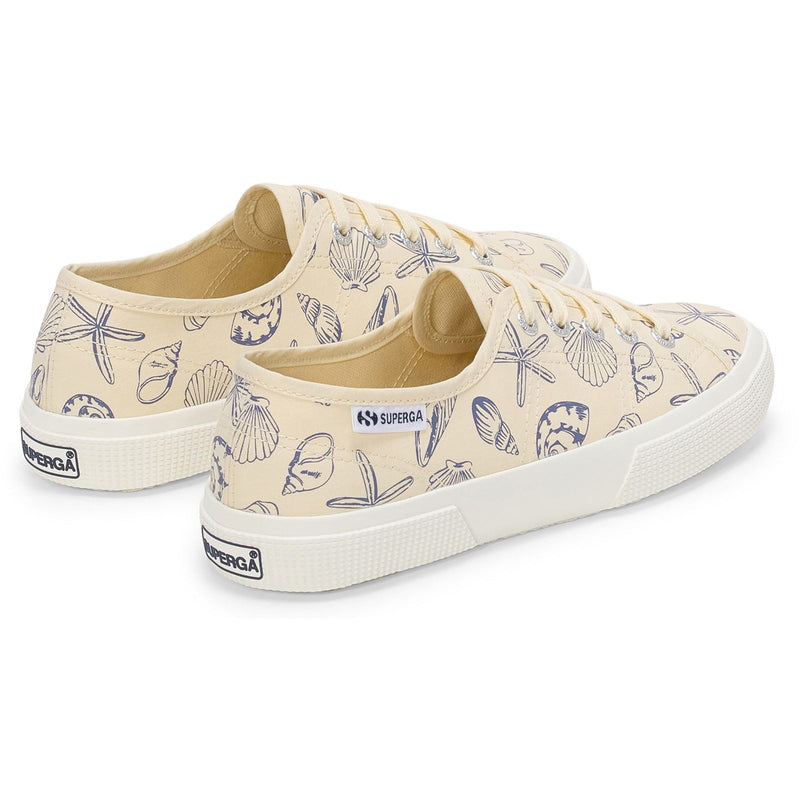 Superga 3750 Seashells Print Chaussures De Sport Pour Femmes En Coton Beige