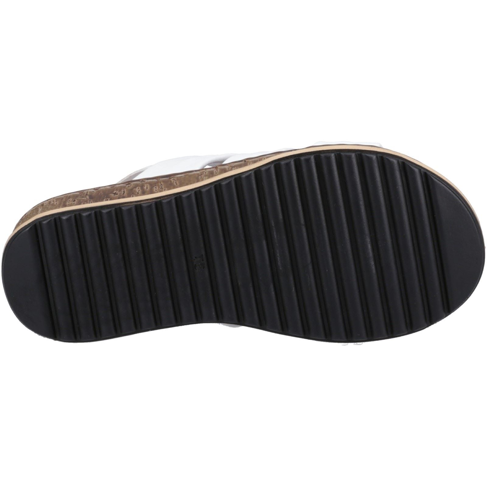 Hush Puppies Eden Wide Fit Sandales Blanches Pour Femmes En Cuir