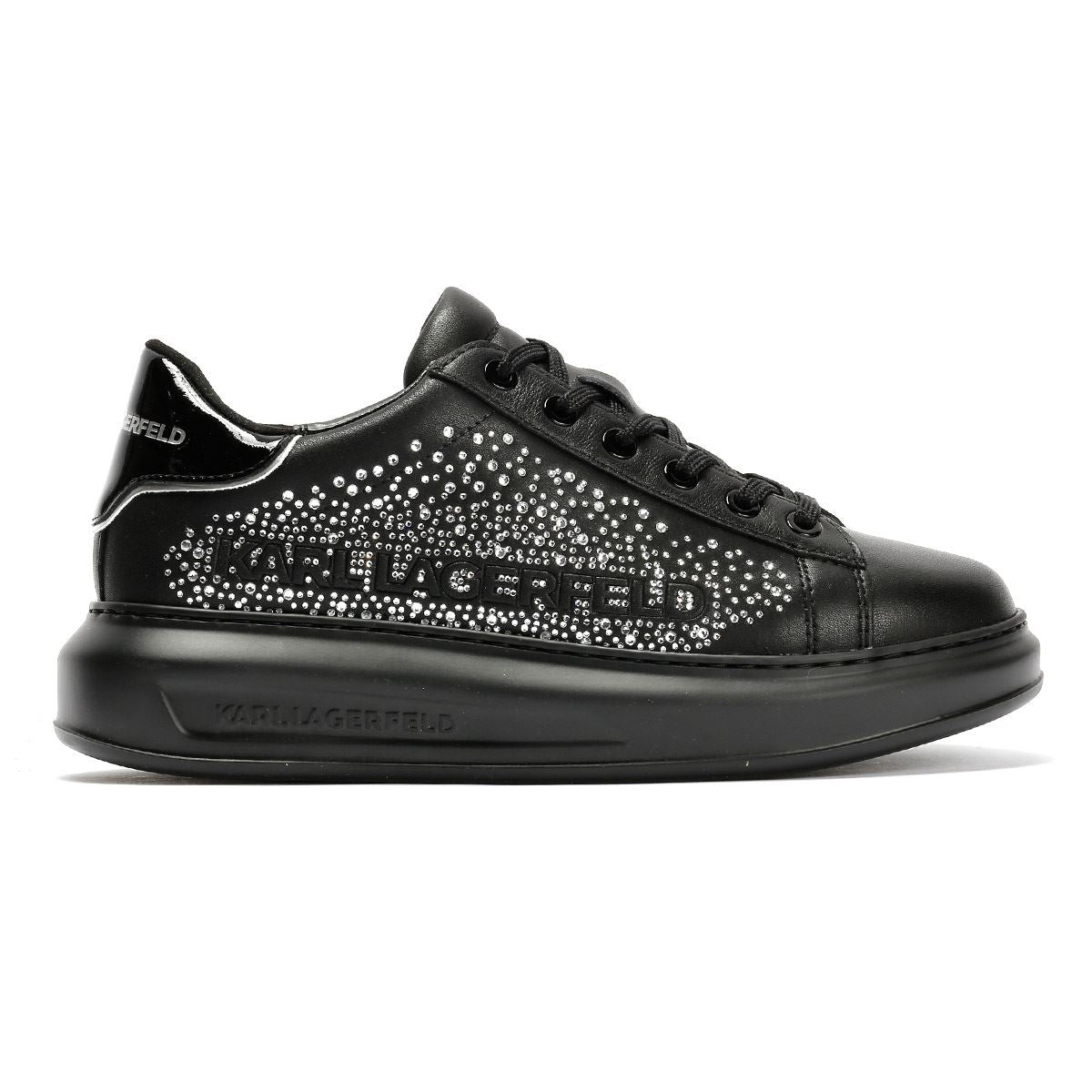 Karl Lagerfeld Kapri Konstellation Baskets Noires En Cuir Pour Femmes