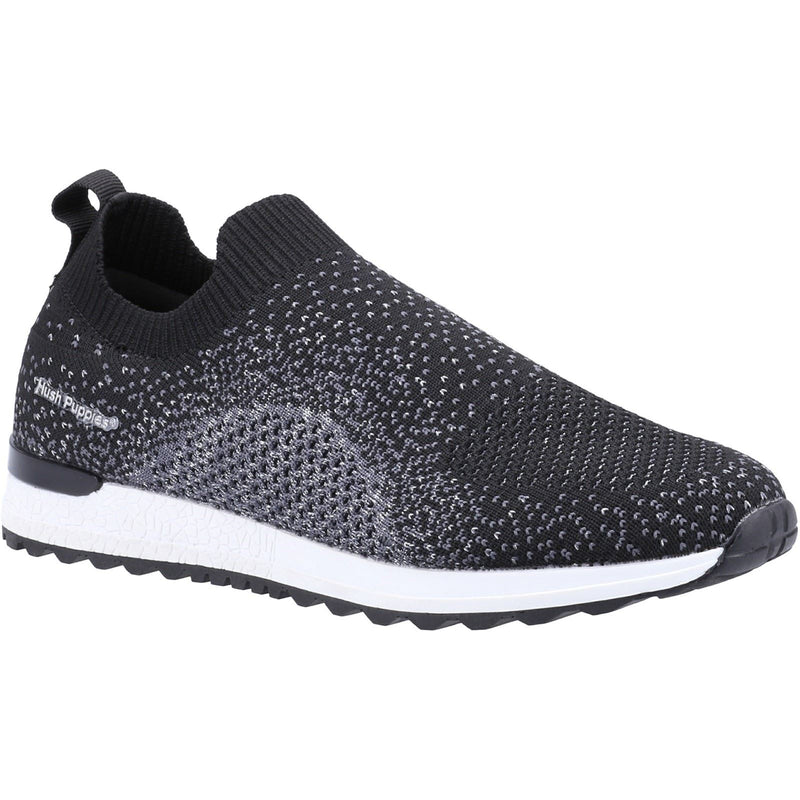 Hush Puppies Ennis Tissu Chaussures De Sport Noires Pour Femmes