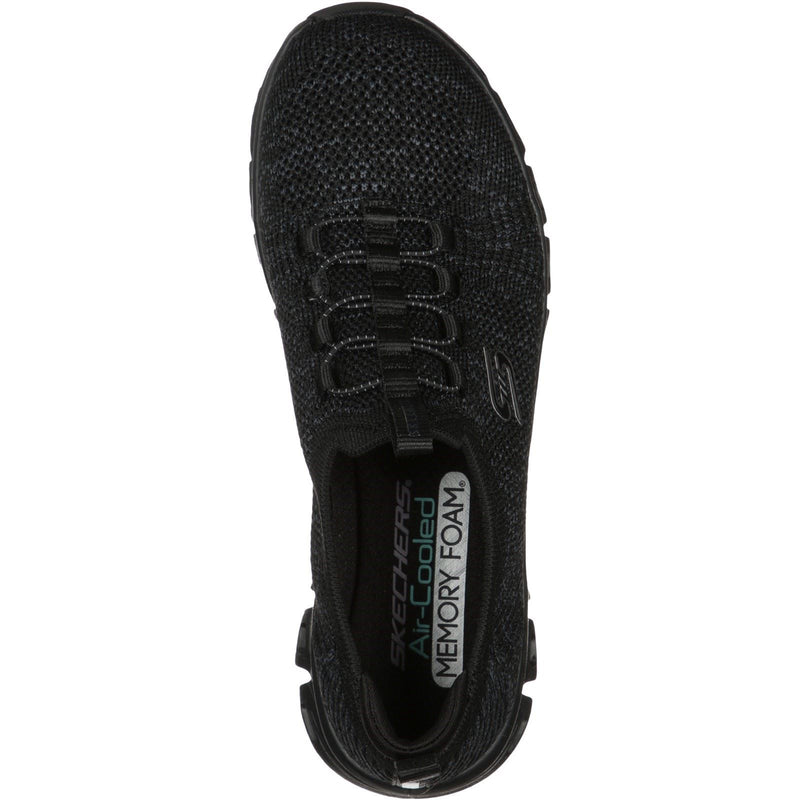 Skechers Glide Step Sneakers Noires Pour Femmes En Textile