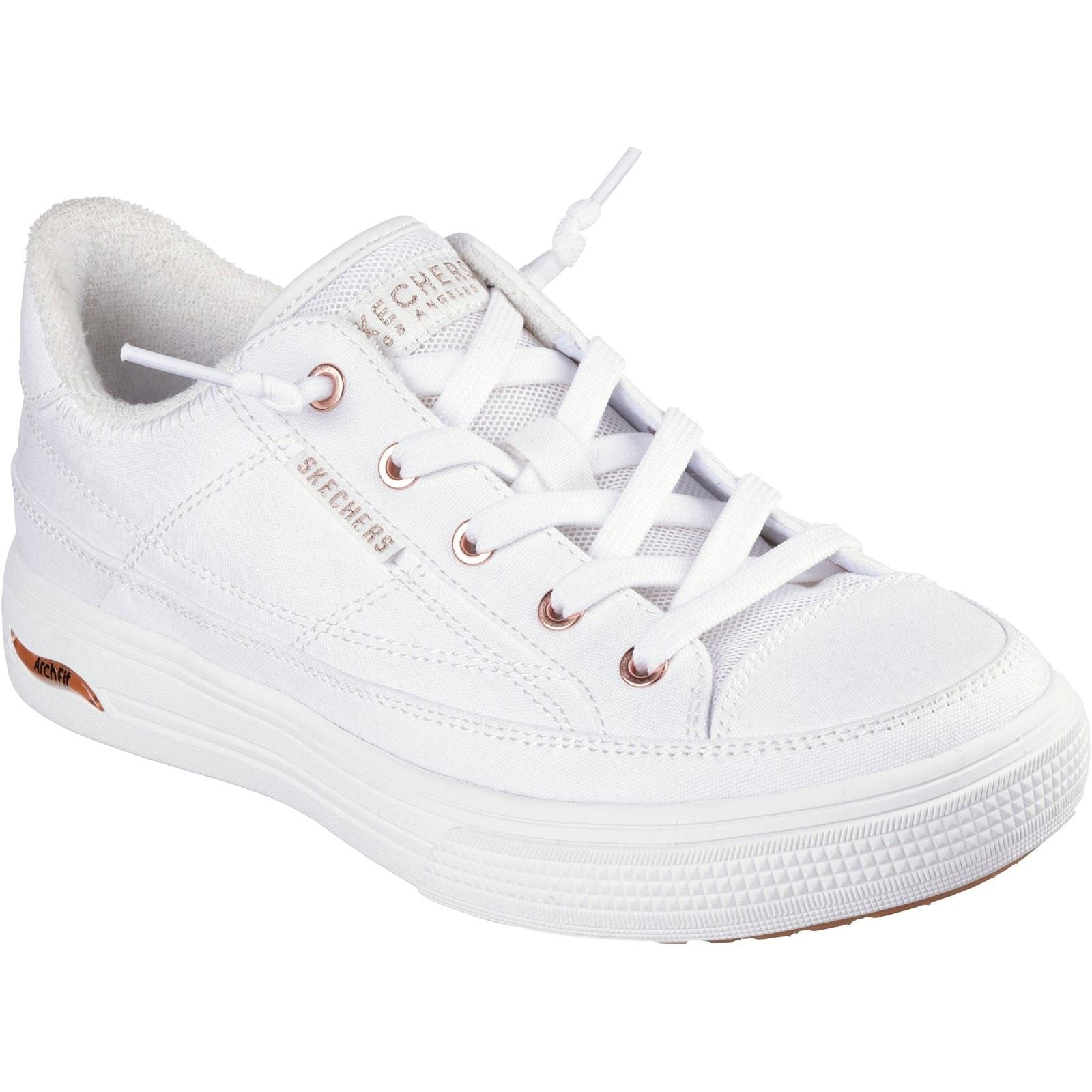 Skechers Arch Fit Arcade - Meet Ya There Baskets Blanches En Textile Pour Femmes