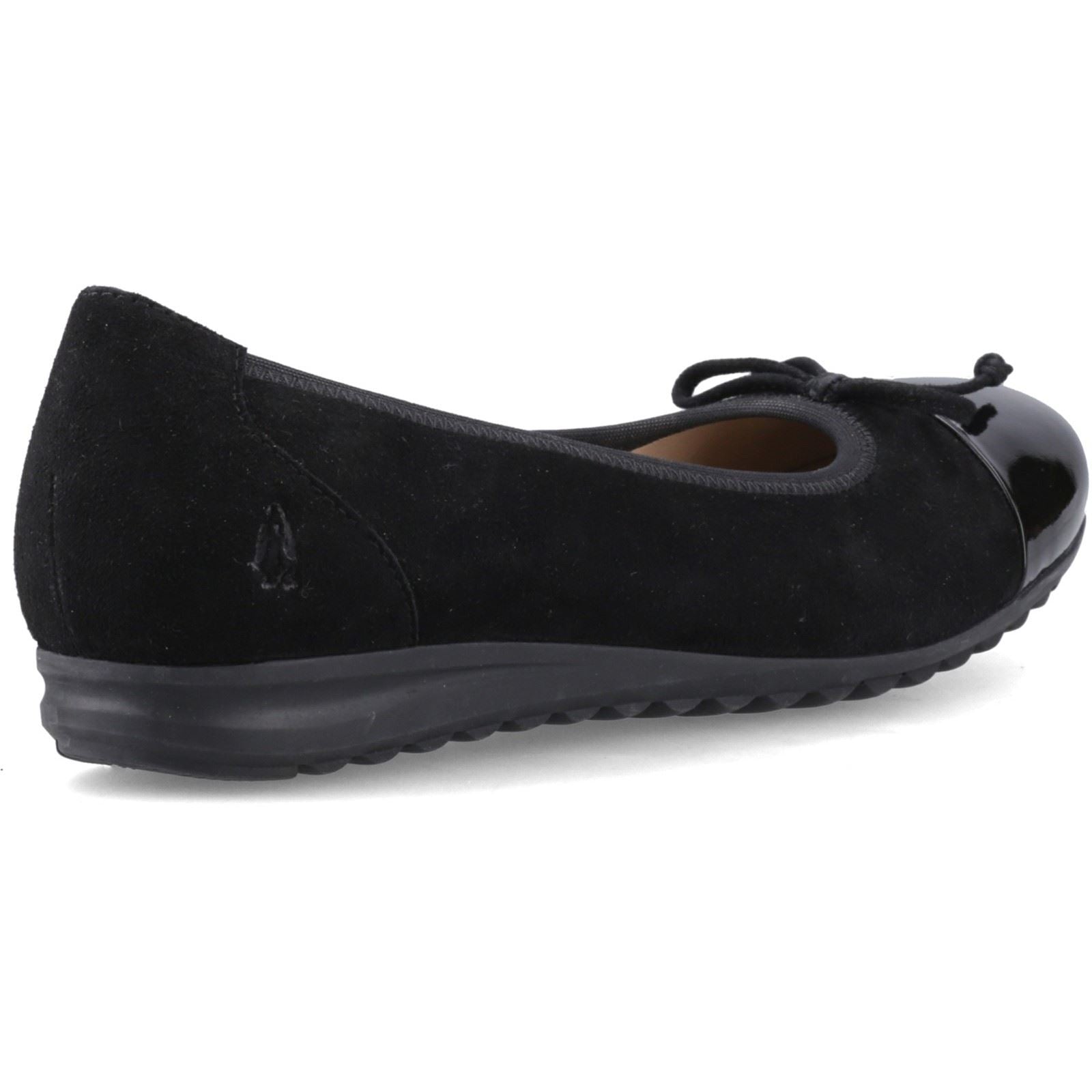 Hush Puppies Laurie Toe Cap Ballerines En Cuir Noires Pour Femmes