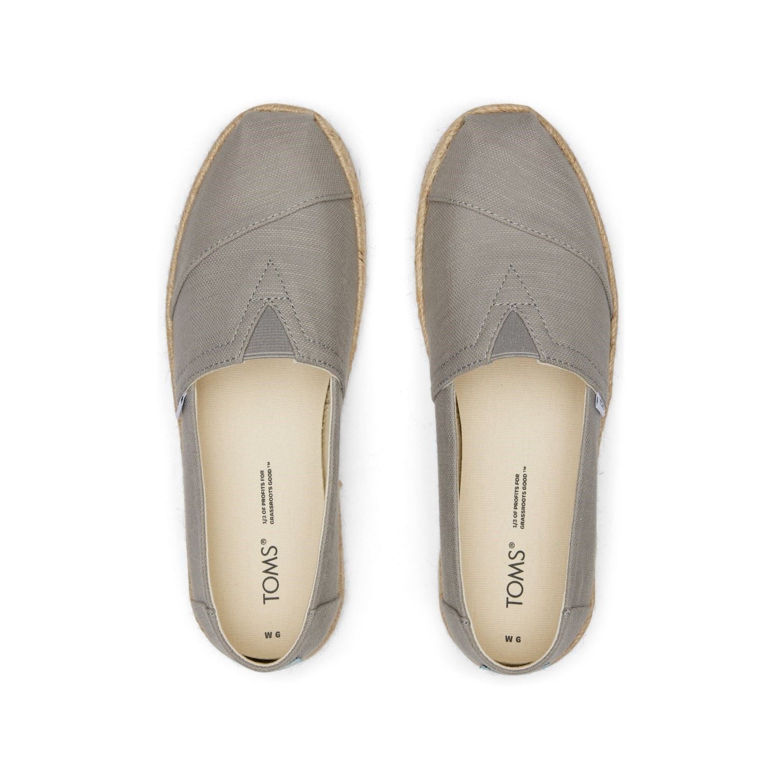 TOMS Alpargata Rope Espadrilles Gris Bruine Pour Femmes En 100% Coton