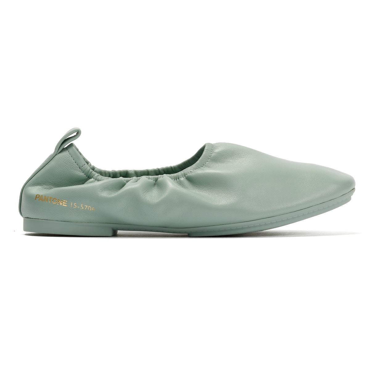 FitFlop X Pantone Delicato Ballerina Chaussures En Cuir Vertes Pour Femmes
