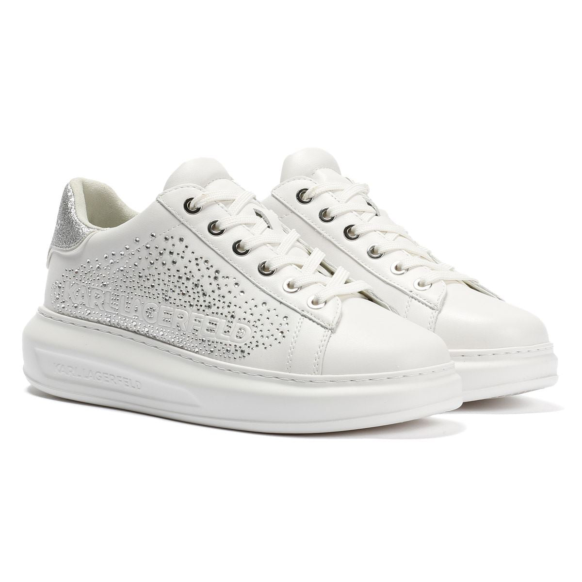 Karl Lagerfeld Kapri Konstellation Baskets Blanches En Cuir Pour Femmes