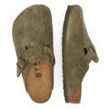 Birkenstock Sabots En Cuir Suédé Vert Thym Boston