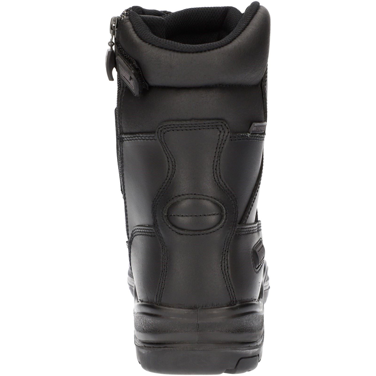 Magnum Bottes De Sécurité Noires En Cuir Avec Fermeture Éclair Latérale Rigmaster