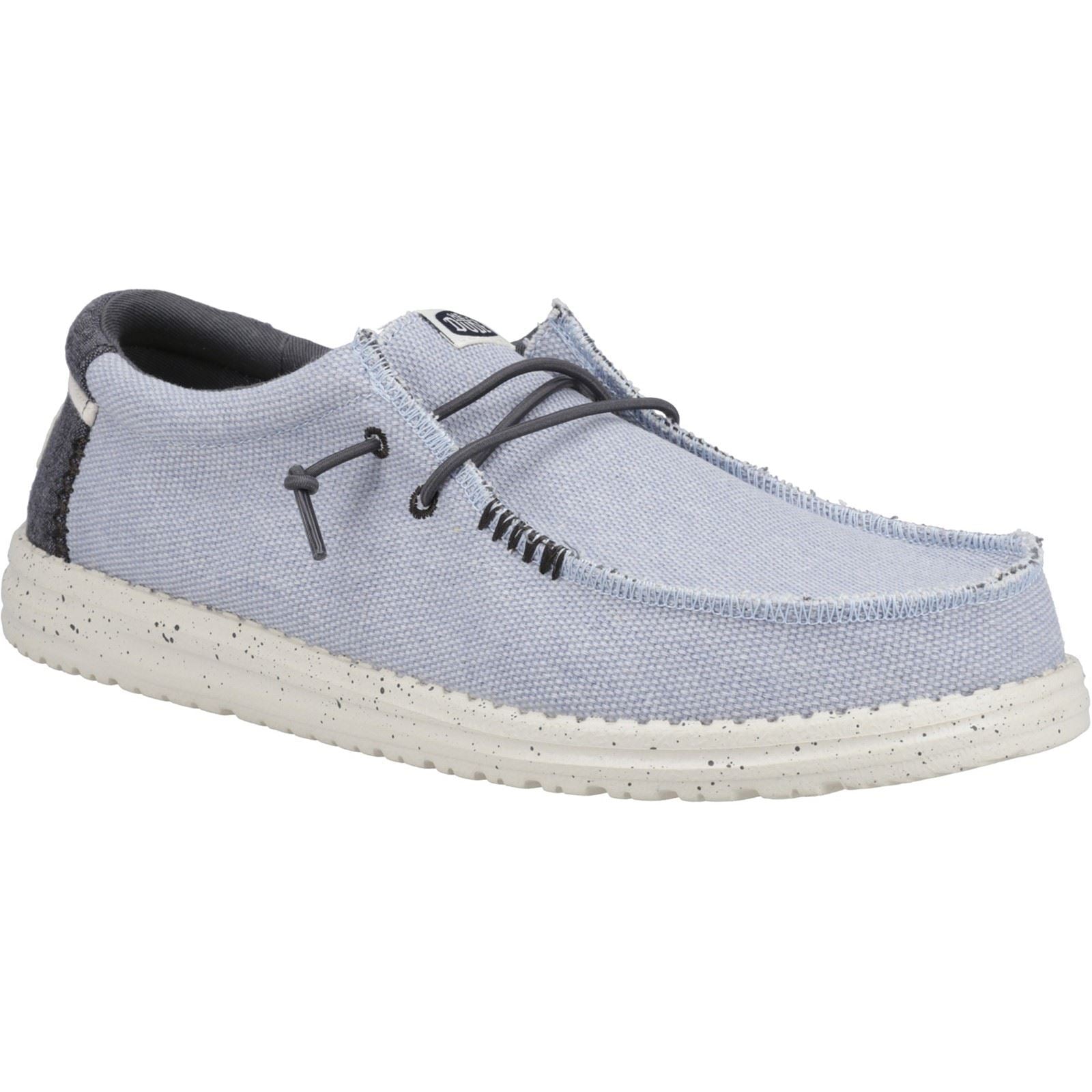 HEYDUDE Wally Coastline Chaussures Bateau Blanches En Toile Pour Hommes