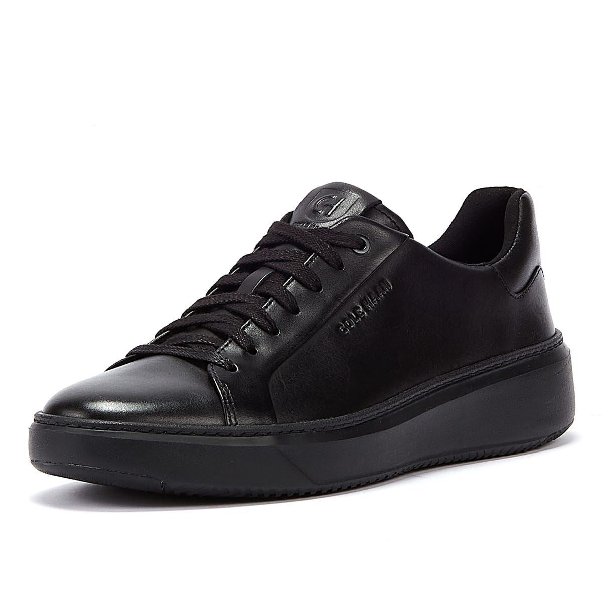 Cole Haan Grandprø Topspin Baskets Noires En Cuir Pour Hommes