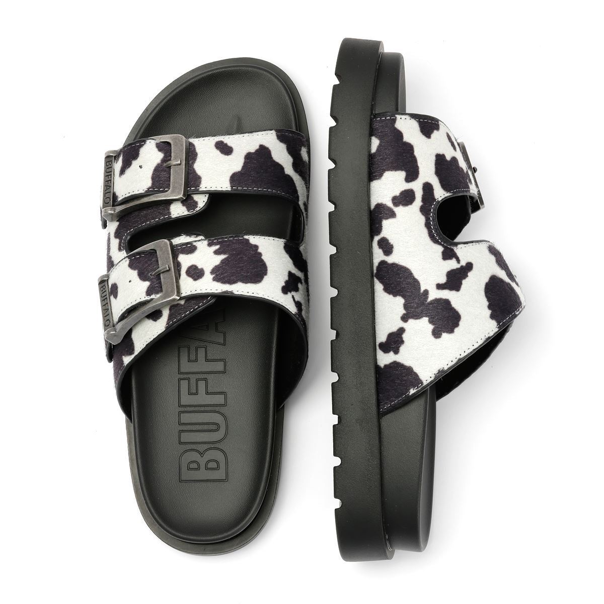 Buffalo Raya Ari Sandales Noires Pour Femmes