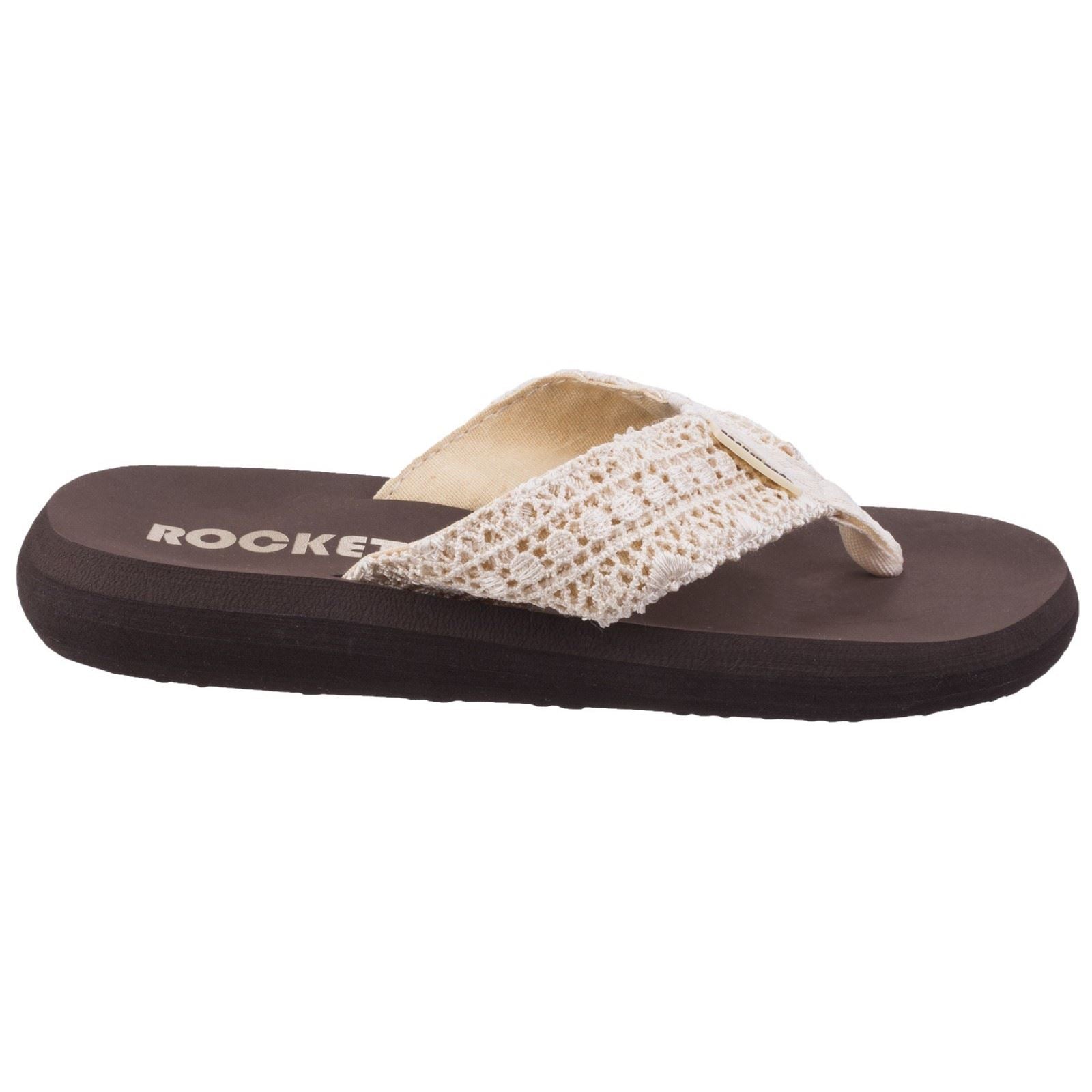 Rocket Dog Spotlight Lima Chaussures Tongs Pour Femmes En Tissu Naturel Multicolore