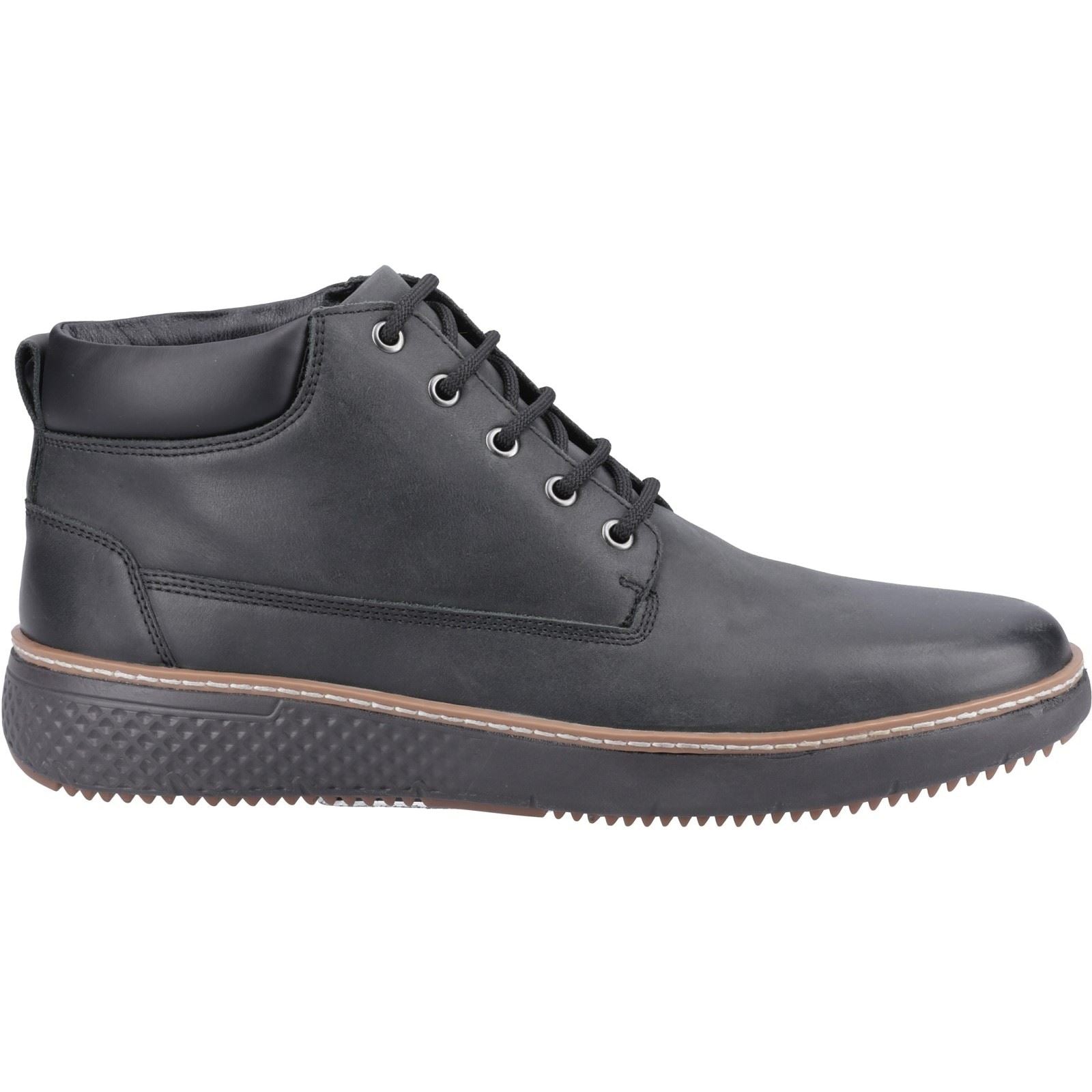 Hush Puppies Kian Bottes Noires Pour Hommes En Cuir À La Cheville