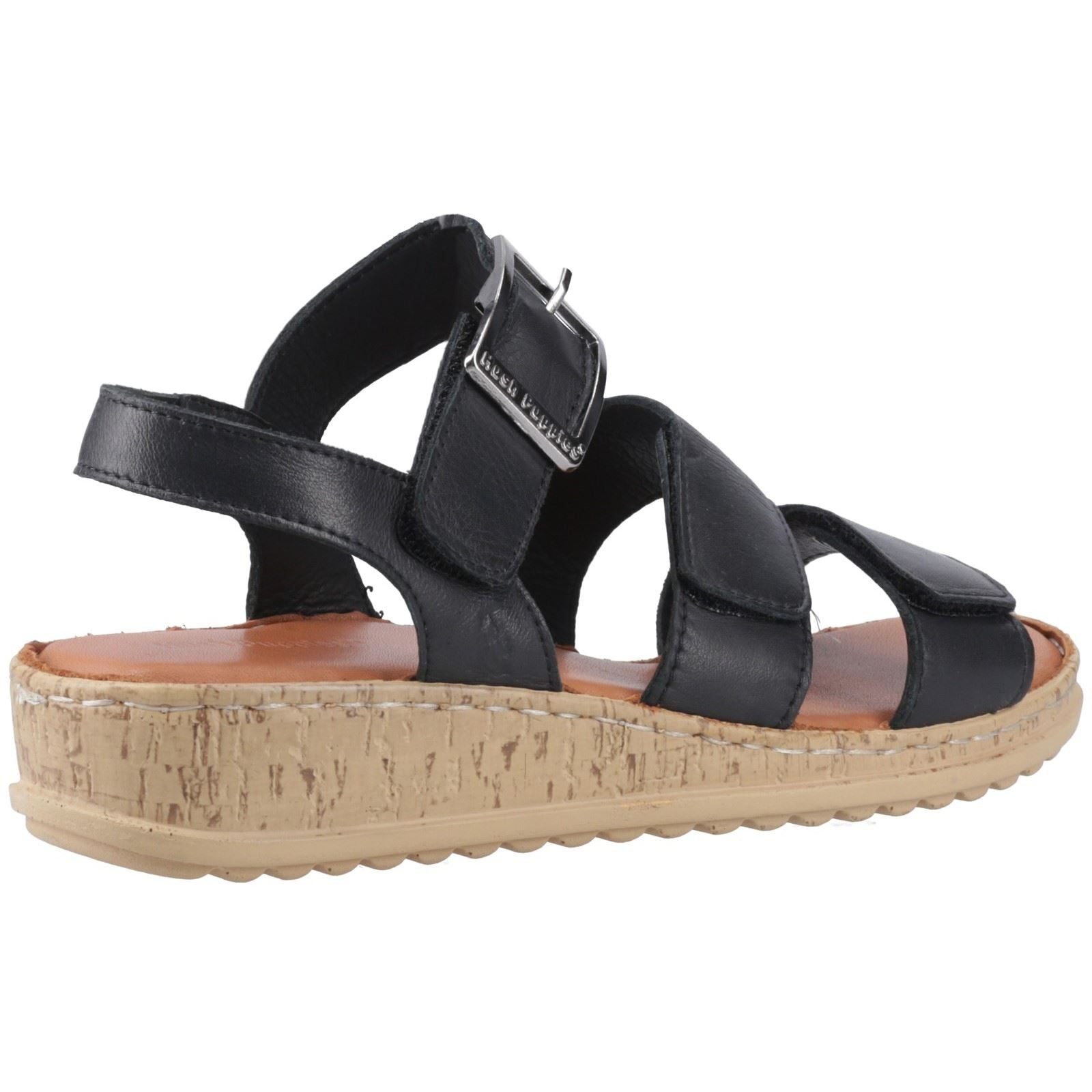 Hush Puppies Eliana Sandal Sandales Noires En Cuir Pour Femmes