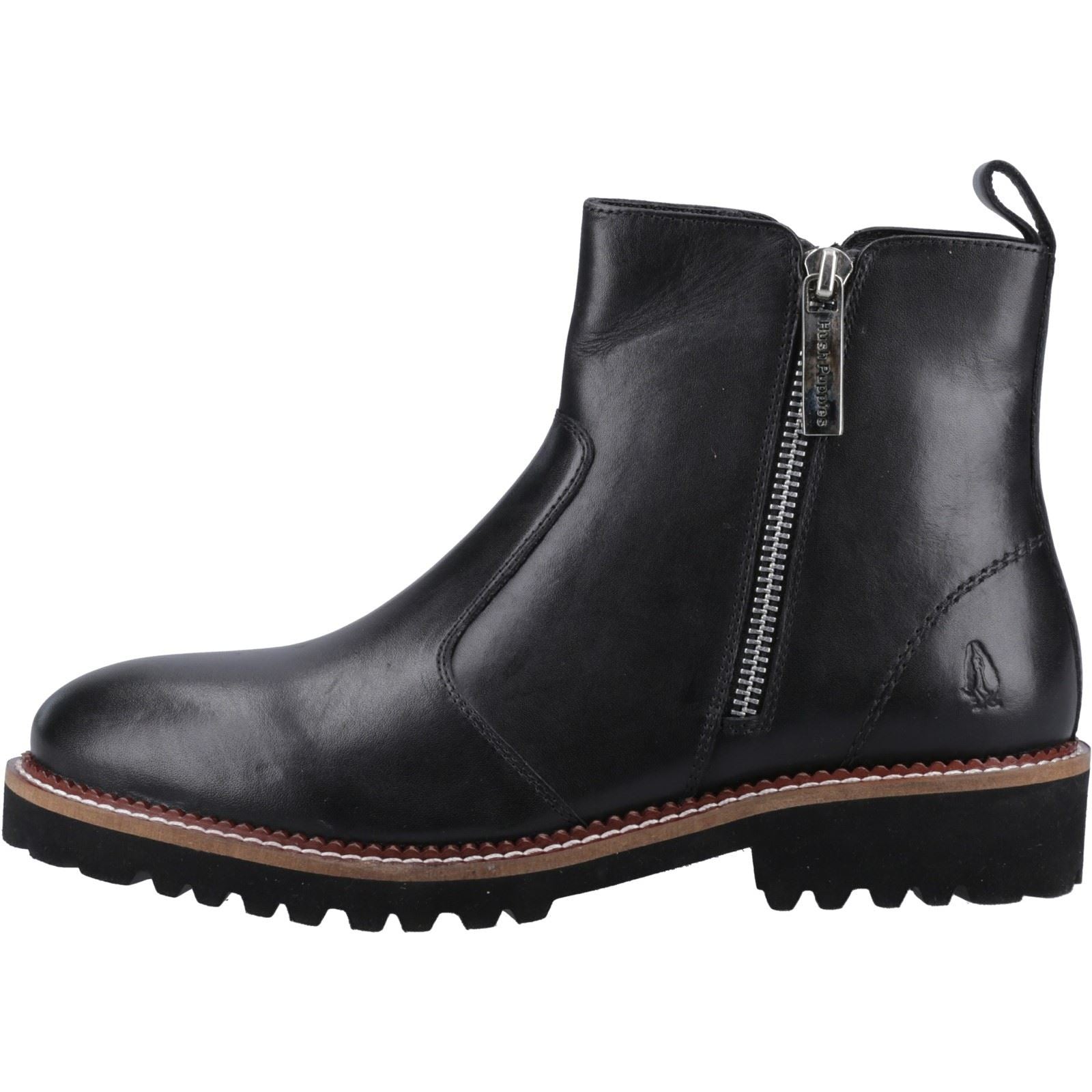 Hush Puppies Grace Zip Bottes En Daim Noir Pour Femmes