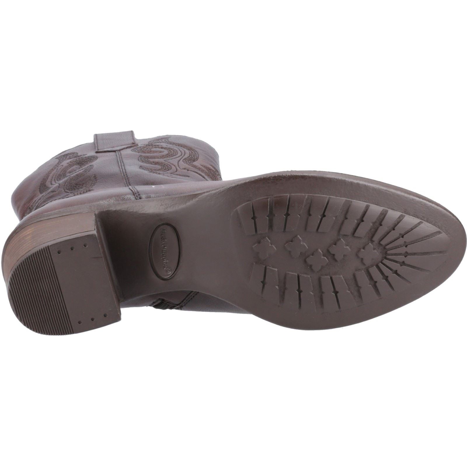 Hush Puppies Wynn Bottes À Talons En Cuir Pour Femmes Couleur Chocolat