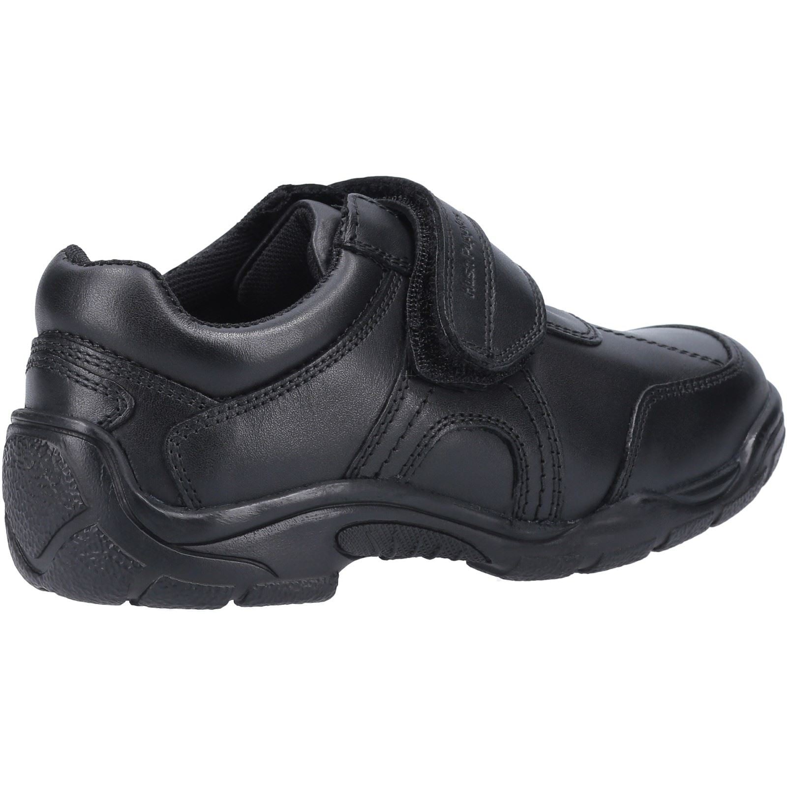 Hush Puppies Arlo Senior Chaussures Noires Pour Garçons En Cuir