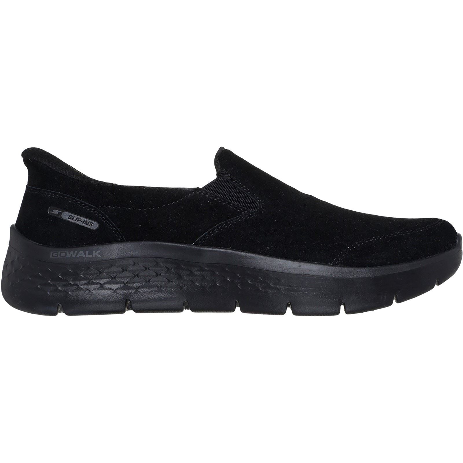 Skechers Go Walk Flex Baskets Noires En Daim Pour Femmes