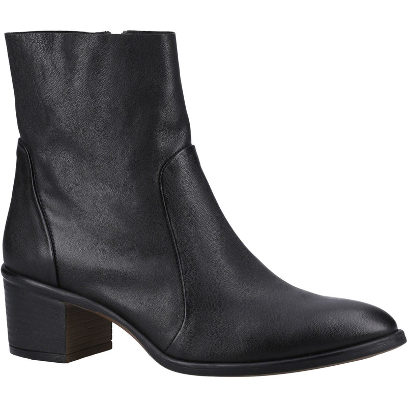 Hush Puppies Winona Bottes Noires En Cuir Pour Femmes