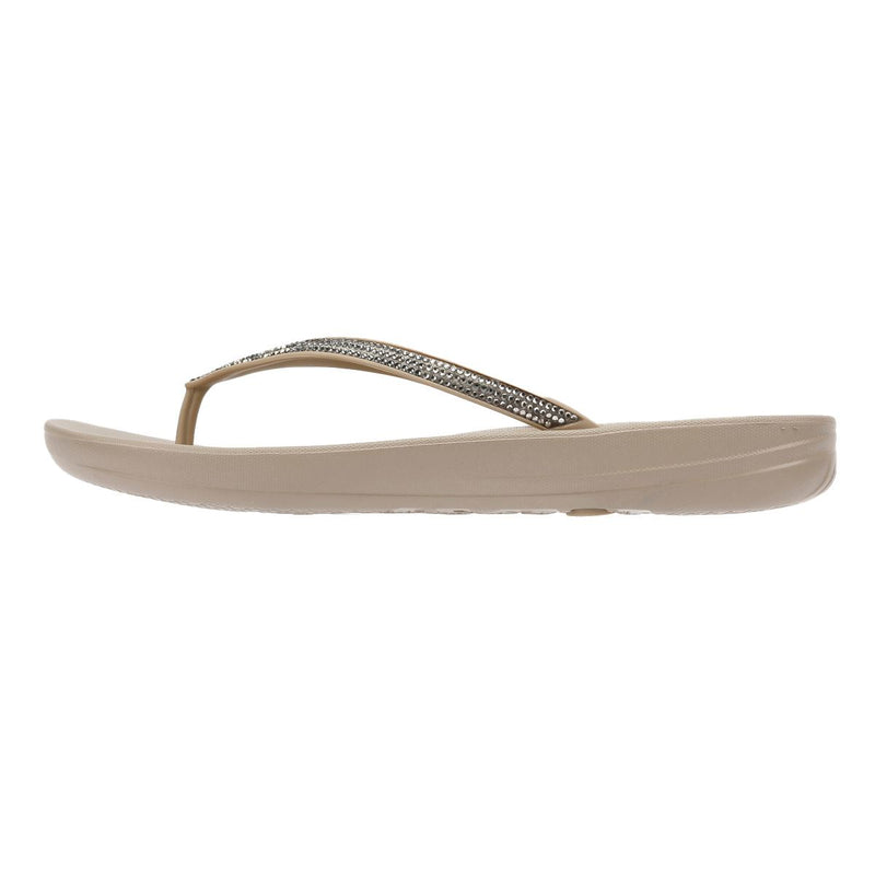 FitFlop Iqushion Ombre Sparkle Tongs Pour Femmes En Caoutchouc Beige