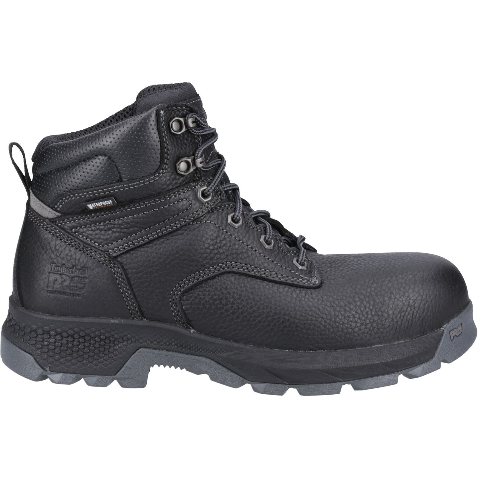 Timberland Pro Bottes De Sécurité En Cuir Noir Titan De Six Pouces