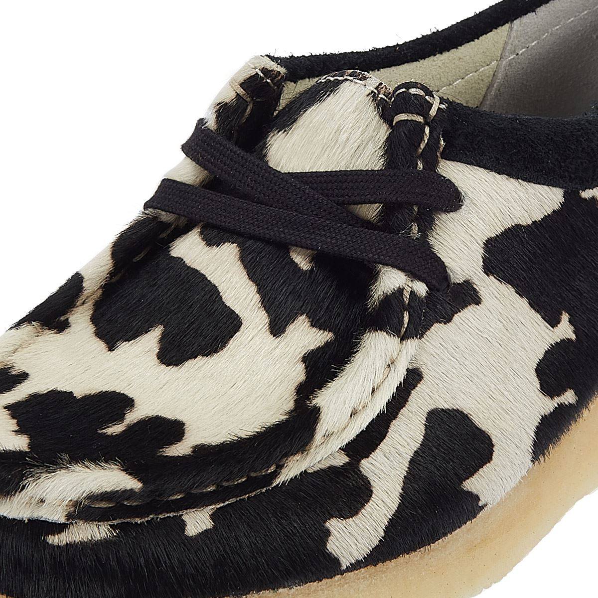 Clarks Originals Wallabee Chaussures En Cuir Imprimé Vache Pour Femmes
