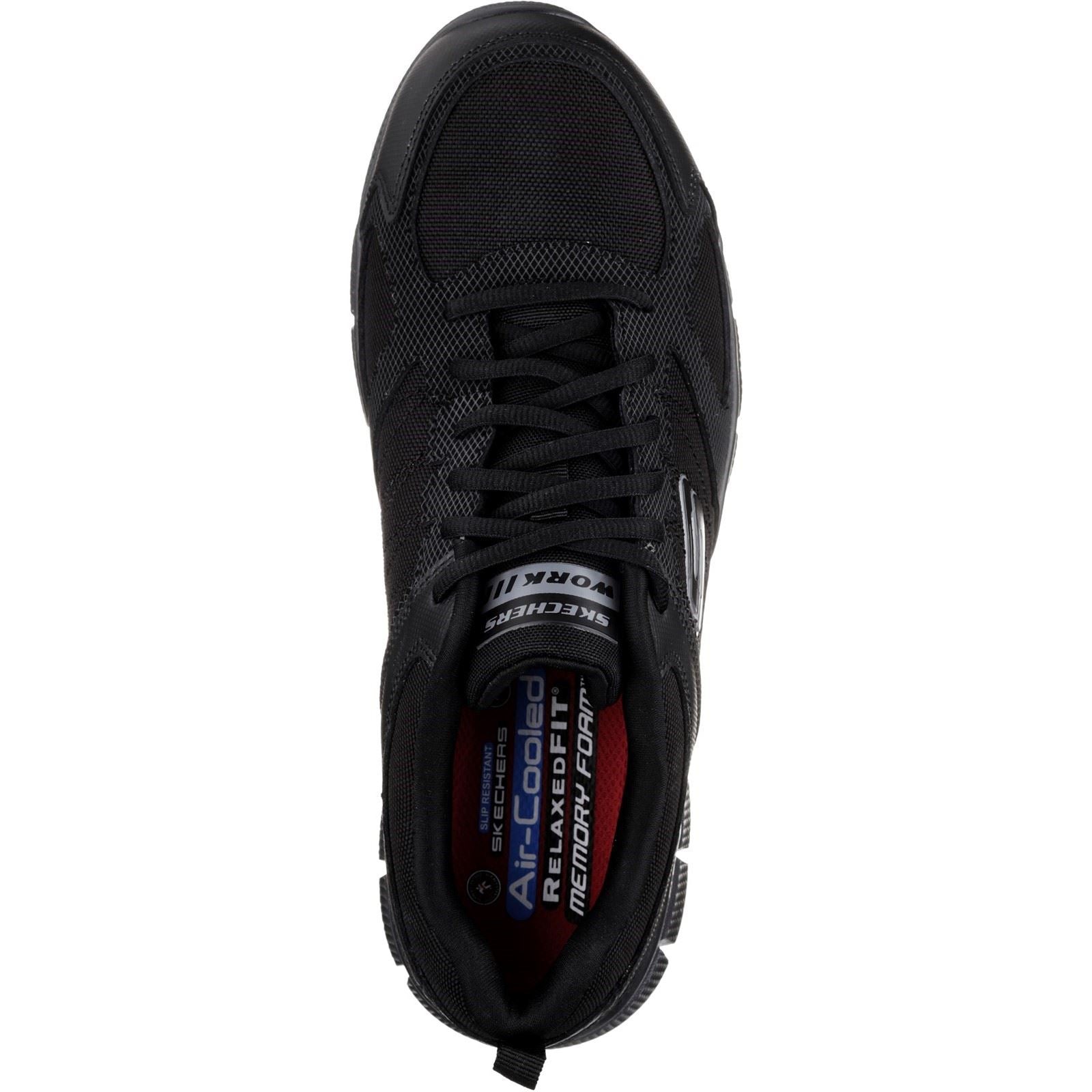 Skechers Workwear Telphin Sanphet Chaussures De Sécurité Noires En Cuir Pour Hommes