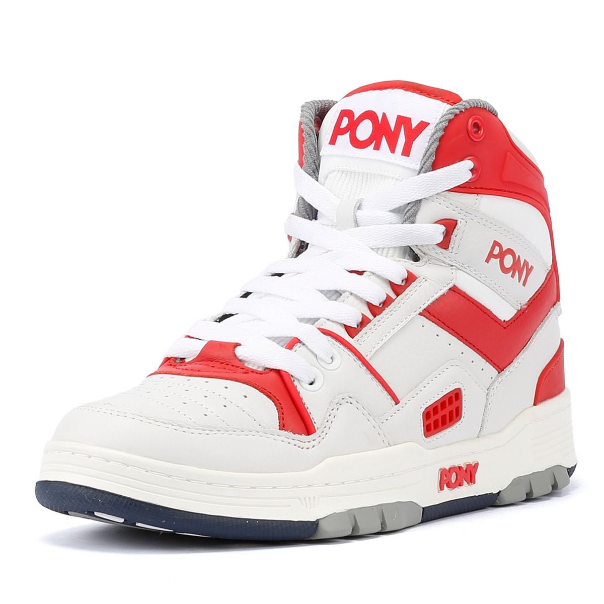 Pony M_100 Des Baskets Blanches/Rouges En Cuir