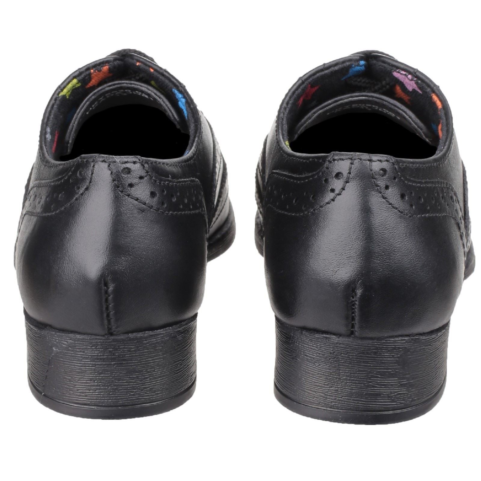 Hush Puppies Kada Junior Chaussures Noires Pour Filles En Cuir
