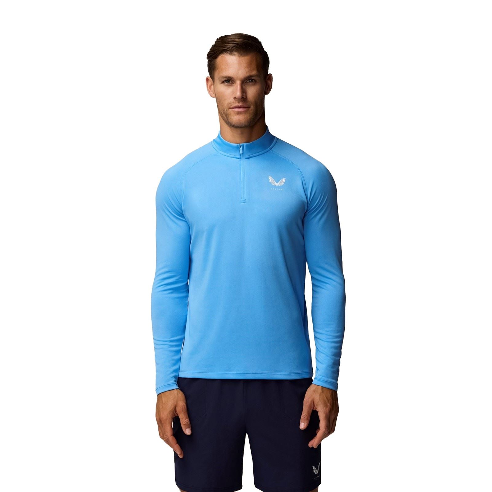 Castore Adapt Training 1/4 Zip Top T-Shirts De Sport Actifs Pour Hommes En Polyester Vert
