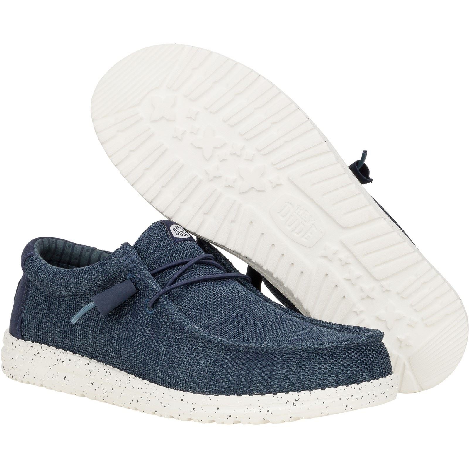 HEYDUDE Wally Stretch Mesh Chaussures De Bateau Pour Hommes En Polyester Bleu Marine