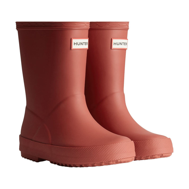 Hunter Kids First Boot Bottes En Caoutchouc Militaires Rouge Wellington