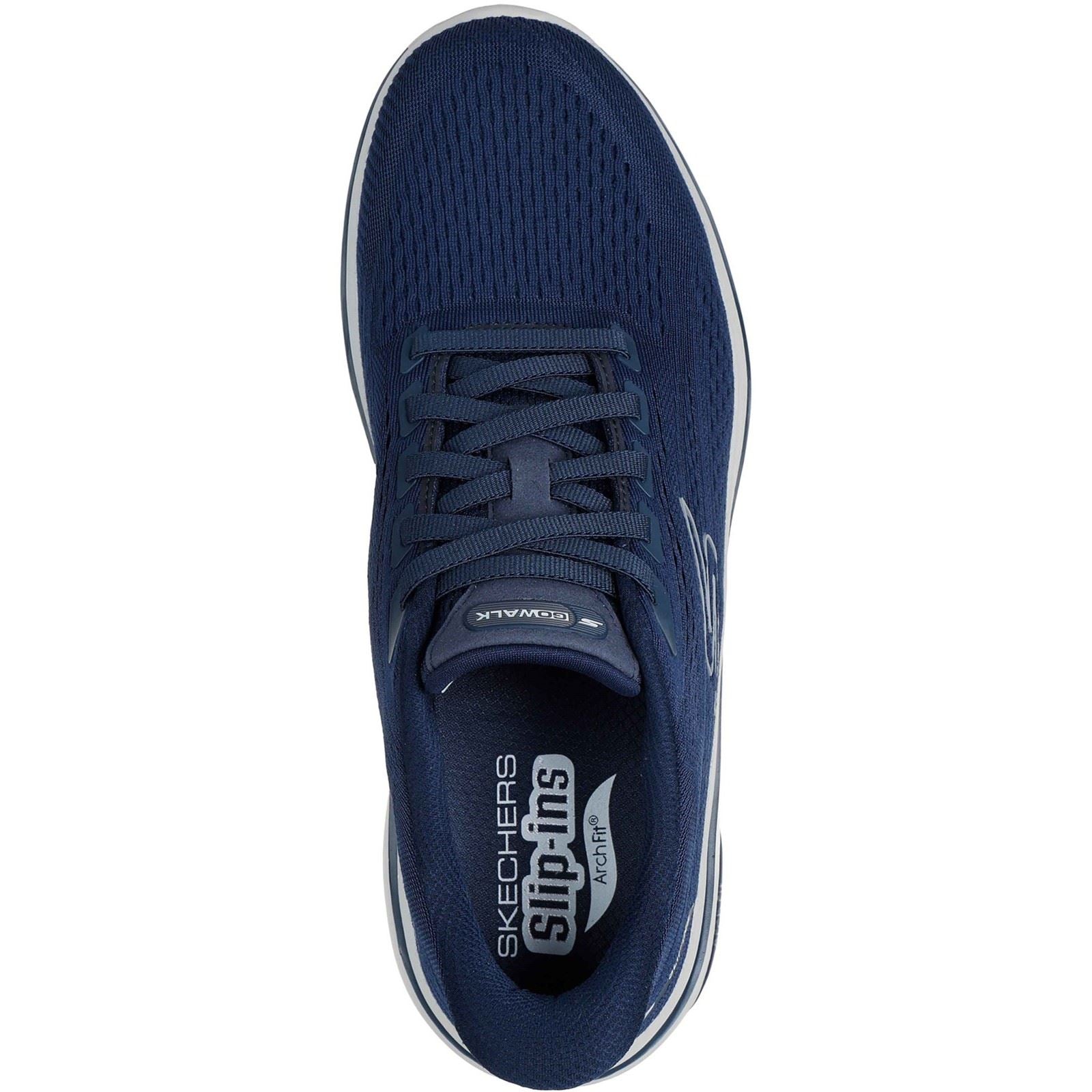 Skechers GO WALK Arch Fit 2.0 Percy Baskets Hommes En Textile Bleu Marine/Gris
