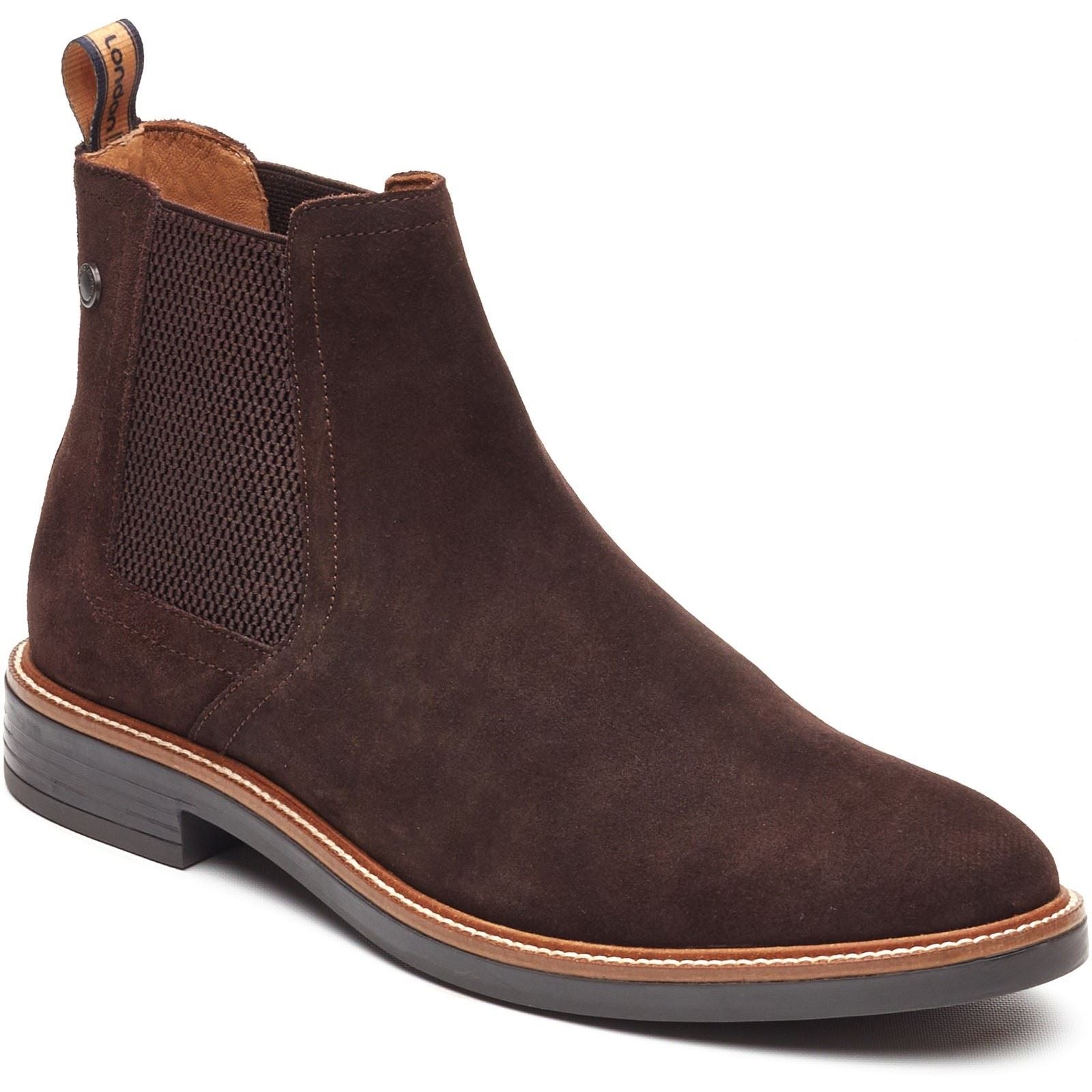 Base London Sussex Chelsea Boot Bottes En Cuir Pour Hommes Marron